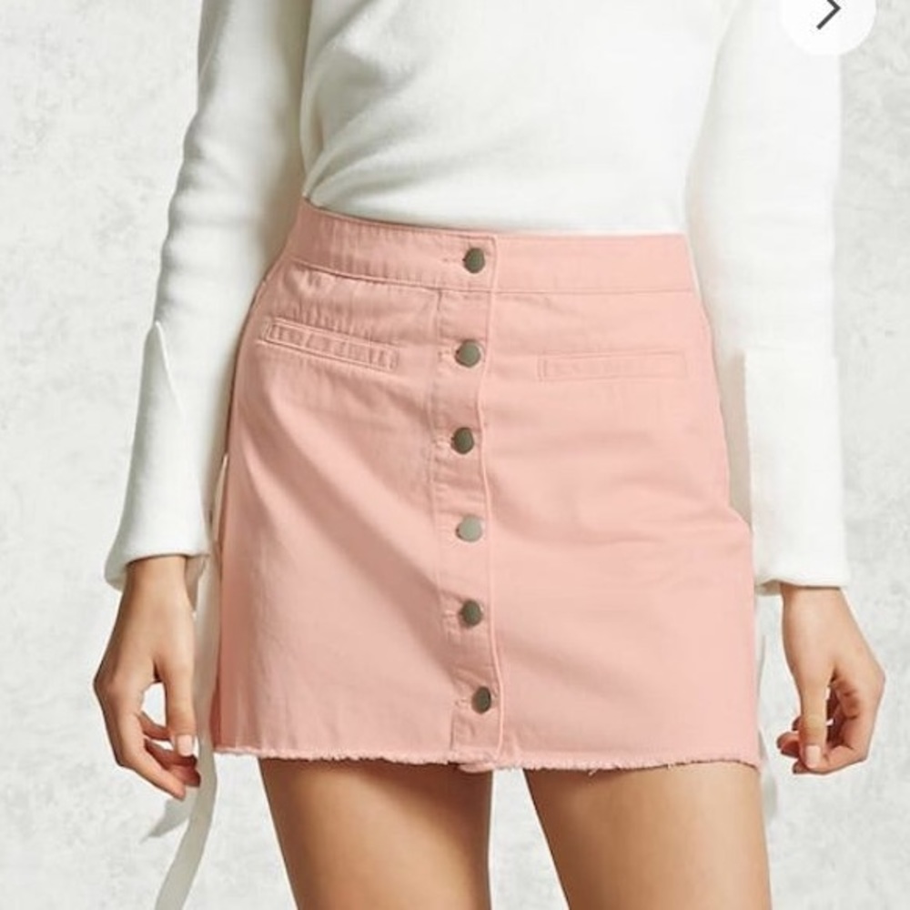 Pink button down mini skirt!